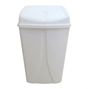 1662White Plastic Swing Trash Bin 50 Liter, White - cozylivehome.com | we sell a wide range of comfortable household items* Housewares