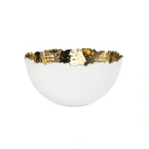 33561 6.5" WHITE/GOLD FRUIT BOWL - cozylivehome.com | we sell a wide range of comfortable household items* Giftware
