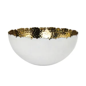 33562 10.5" WHITE/GOLD SALAD BOWL - cozylivehome.com | we sell a wide range of comfortable household items* Giftware