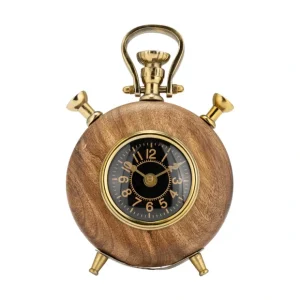 17200-02 WOOD, 8" ANTIQUE TABLE CLOCK, BROWN - cozylivehome.com | we sell a wide range of comfortable household items* Giftware