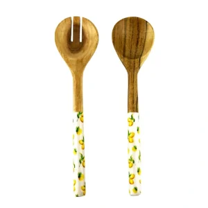 11904 Wood Salad Serve Set W Decal - cozylivehome.com | we sell a wide range of comfortable household items* Giftware