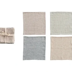 Woven Linen Cocktail Napkins, Set- 4 - cozylivehome.com | we sell a wide range of comfortable household items* Shop All
