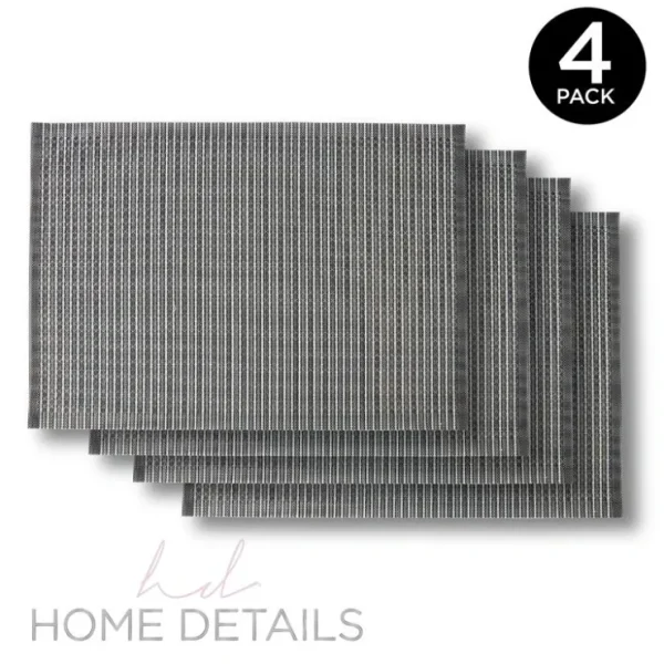 Woven Look PVC Placemat 12X18 Inch - Grey - cozylivehome.com | we sell a wide range of comfortable household items* Shop All