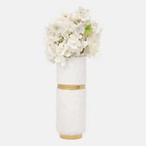 16324-01 5x13"H Belted Vase, White/Gold - cozylivehome.com | we sell a wide range of comfortable household items* Giftware