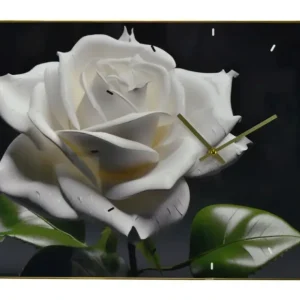 YK-21 23.5X15.5 WALL CLOCK, WHITE ROSE - cozylivehome.com | we sell a wide range of comfortable household items* Shop All
