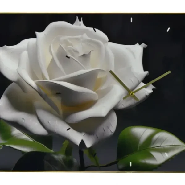 YK-21 23.5X15.5 WALL CLOCK, WHITE ROSE - cozylivehome.com | we sell a wide range of comfortable household items* Shop All